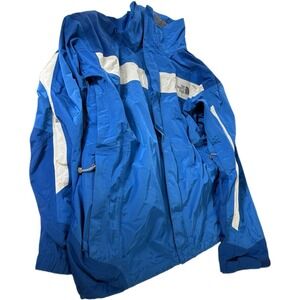 The North Face Hyvent Rain Jacket Waterproof Full Zip Blue Insulated Mens Medium
